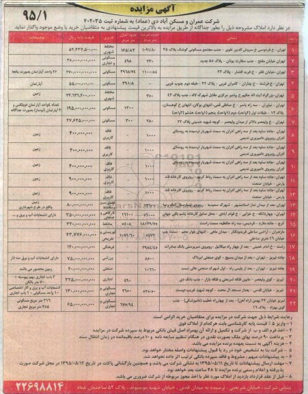 مزایده,مزایده واگذاری املاک کاربری مختلط شهری.فضای سبز