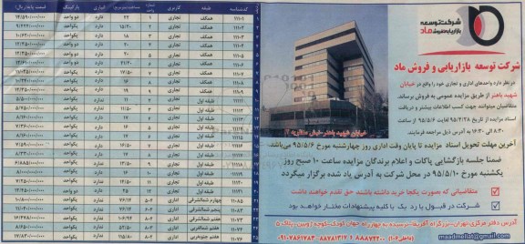 مزایده,مزایده فروش واحدهای اداری و تجاری