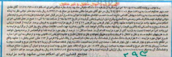 مزایده,مزایده 401 هزارم یک دانگ مشاع از ششدانگ مغازه