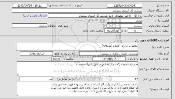 استعلام , استعلام تجهیزات اداری کمد و کتابخانه 