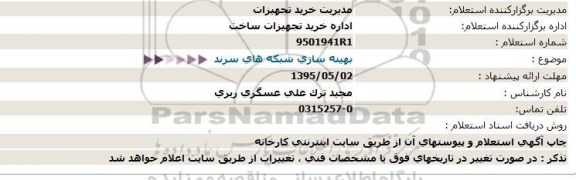 استعلام,استعلام  بهینه سازی شبکه های سرند