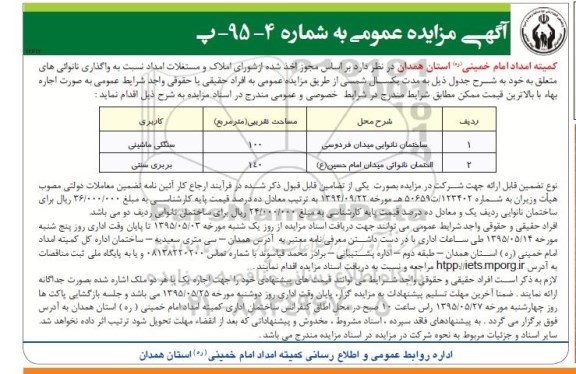 آگهی مزایده عمومی , مزایده واگذاری نانوایی های متعلق به خود