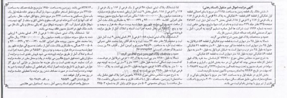 مزایده,مزایده ششدانگ زمین و پلاک ثبتی