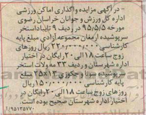 اصلاحیه مزایده , مزایده واگذاری اماکن ورزشی -اصلاحیه