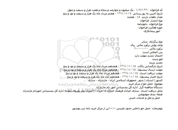 دعوتنامه حمل جو از مرکز خرید 