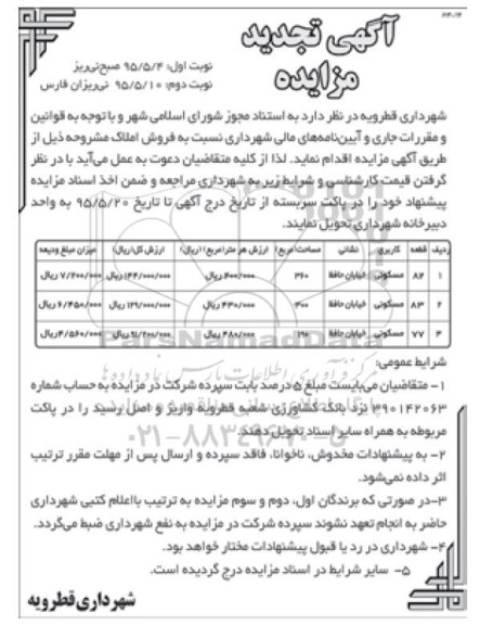 مزایده,مزایده فروش املاک کاربری مسکونی 