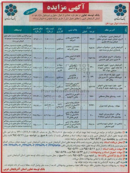 مزایده,مزایده فروش تعدادی از اموال منقول و غیرمنقول مازاد کاربری مسکونی سوله