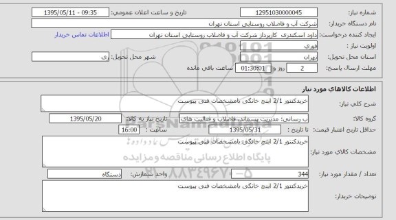استعلام , استعلام خرید کنتور 2.1 اینچ خانگی 