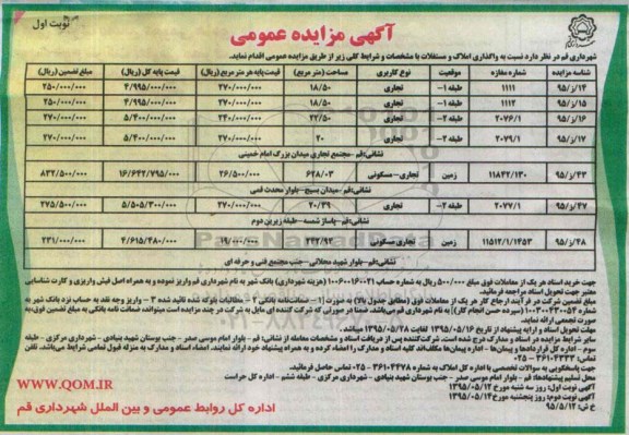 مزایده,مزایده واگذاری املاک و مستغلات 