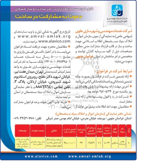 مناقصه , مناقصه دعوت به مشارکت در ساخت پروژه