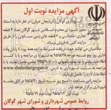مزایده,مزایده فروش 4 قطعه تجاری خدماتی و دو قطعه جای زمین مسکونی 