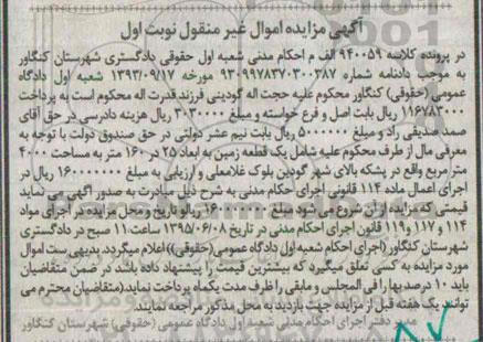 مزایده,مزایده یک قطعه زمین ابعاد 25 در 160متر نوبت اول