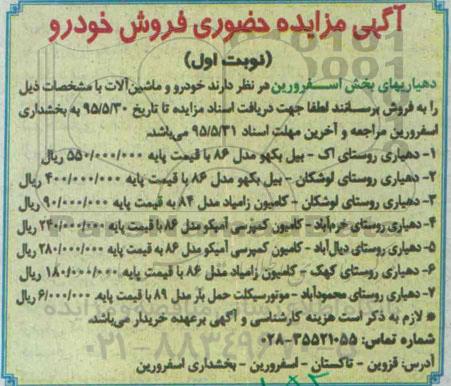 مزایده حضوری فروش خودرو