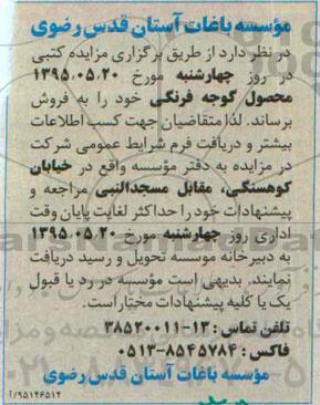 مزایده ,مزایده فروش محصول گوجه فرنگی