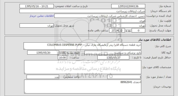 استعلام,استعلام خرید قطعه دستگاه الایزاریدر 