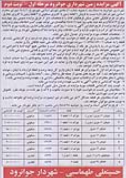 مزایده,مزایده فروش هشت قطعه زمین مسکونی تجاری نوبت دوم 