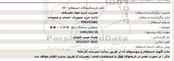 استعلام , استعلام سبوس برشته برنج