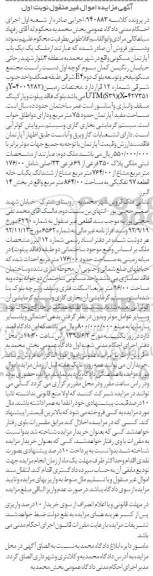 مزایده,مزایده اپارتمان مسکونی با مساحت مفید 75متر نوبت اول