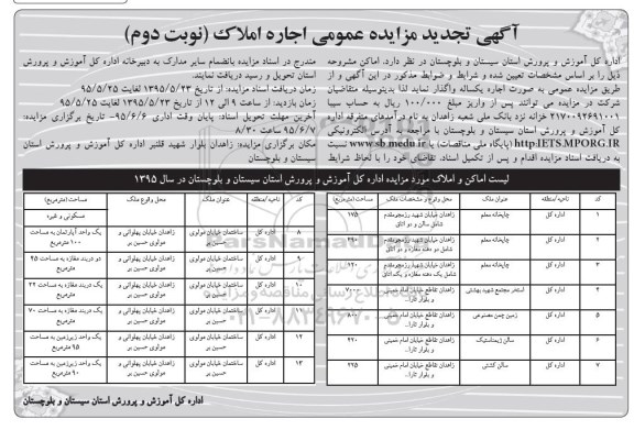 آگهی مزایده عمومی , تجدید مزایده واگذاری اماکن چاپخانه ، استخر و ... - نوبت دوم