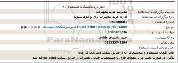 استعلام , استعلام آمپرمترچنگکی دیجیتال