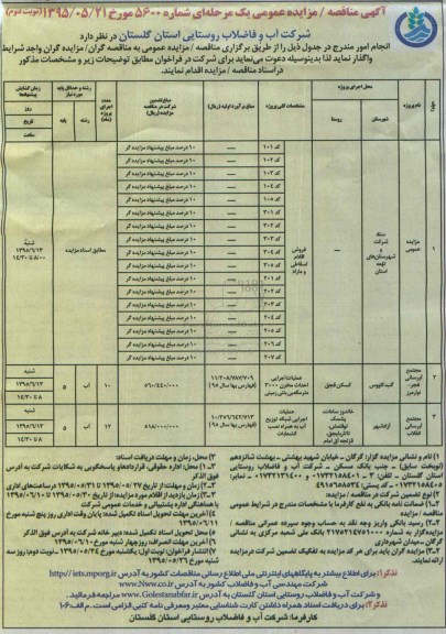 آگهی مناقصه عمومی , مناقصه عملیات اجرایی احداث مخزن 3000 مترمکعبی بتنی زمینی.....نوبت دوم 