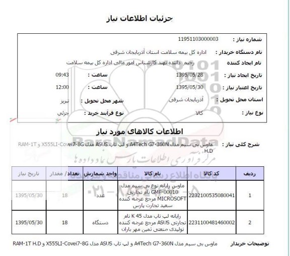 استعلام, استعلام ماوس بی سیم و ... 