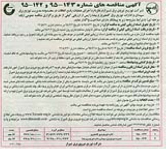 آگهی مناقصه , مناقصه اجرای عملیات رفع اتفاقات در محدوده مدیریت تولید برق سپیدان و ادارات توزیع برق کامفیروز و بیضا