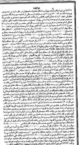 مزایده,مزایده ششدانگ مجتمع اداری تجاری