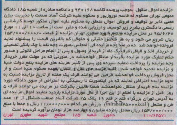 مزایده,مزایده 14 عدد فن و مشعل