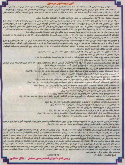 مزایده, مزایده ششدانگ یک باب کارخانه .....