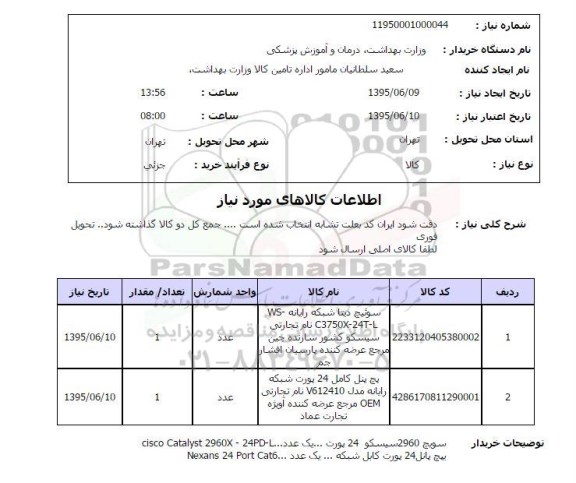استعلام, استعلام سوئیچ دیتا شبکه رایانه