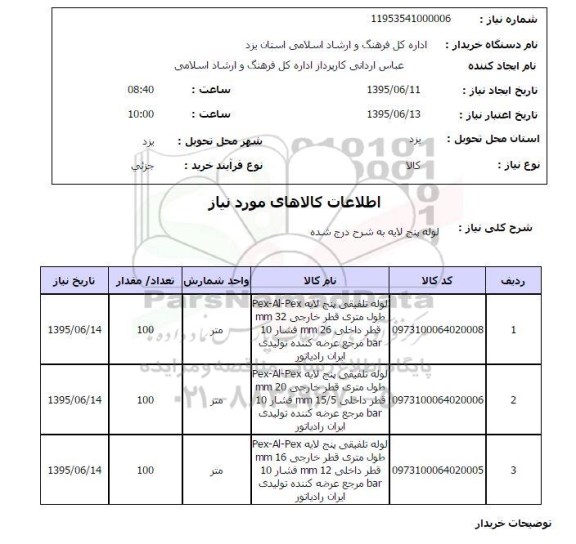 استعلام, استعلام لوله پنج لایه
