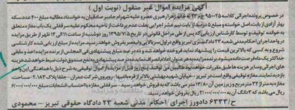 مزایده,مزایده مغازه به مساحت سی و دو متر نوبت اول