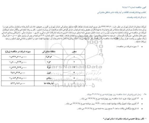 مناقصه,مناقصه انتخاب پیمانکارخدمات نظافت و آبدارخانه های مناطق مخابراتی