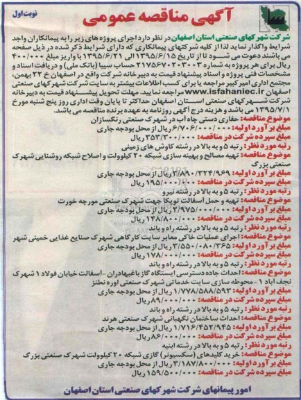 آگهی مناقصه عمومی, مناقصه حفاری دستی چاه آب و ...