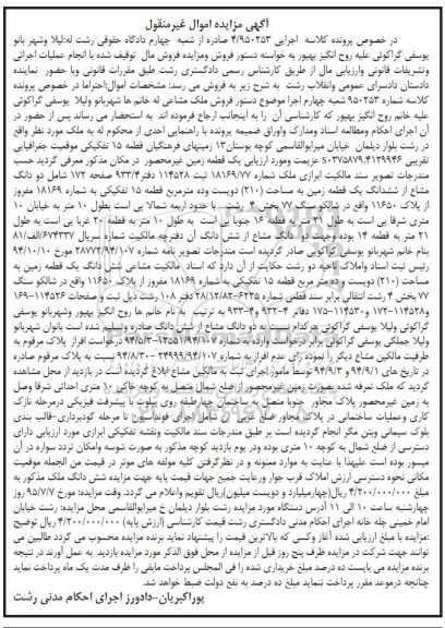 مزایده,مزایده یک قطعه زمین غیر محصور