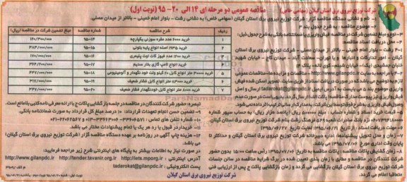 مناقصه عمومی, مناقصه خرید 6000 عدد مقره سوزنی  یکپارچه ....