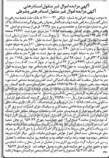 مزایده,مزایده ششدانگ پلاک ثبتی بخش 5 دوگنبدان