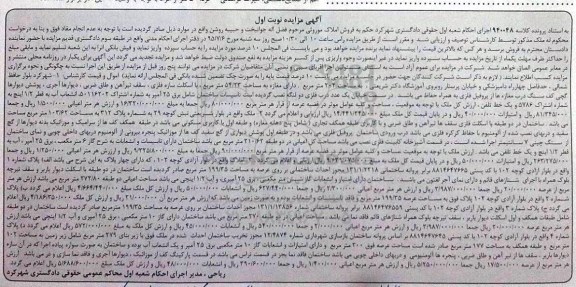 مزایده,مزایده املاک موروثی