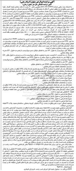 مزایده,مزایده ششدانگ یک دستگاه آپارتمان به مساحت 79/92