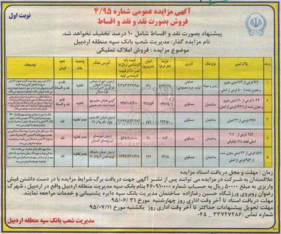 مزایده,مزایده فروش املاک تملیکی نقد و اقساط