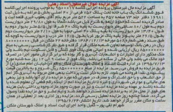 مزایده,مزایده ششدانگ یکباب خانه بخش 5 مراغه