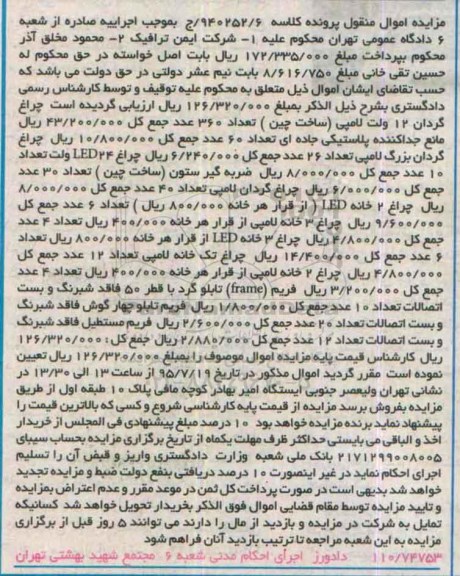 مزایده,مزایده چراغ مانع جداکننده پلاستیکی جاده ای .... 