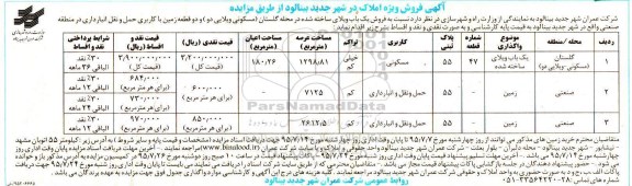 مزایده,مزایده فروش یکباب ویلای ساخته شده و دو قطعه زمین