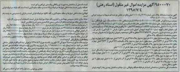 مزایده,مزایده ششدانگ پلاک ثبتی با عرصه 144.90متر