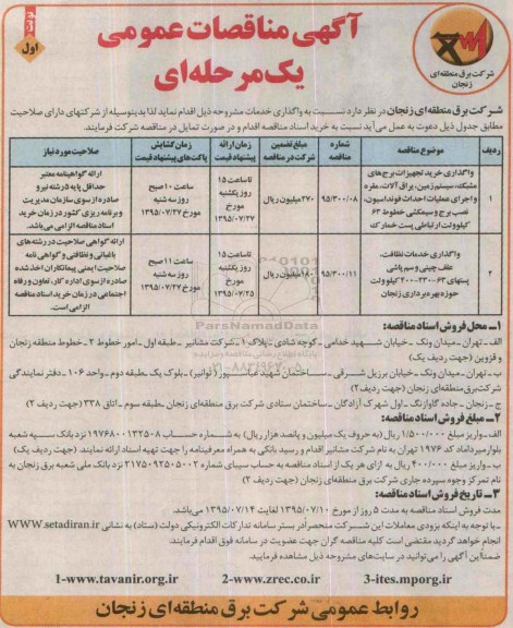 مناقصات عمومی واگذاری خرید تجهیزات برج های مشبک ...