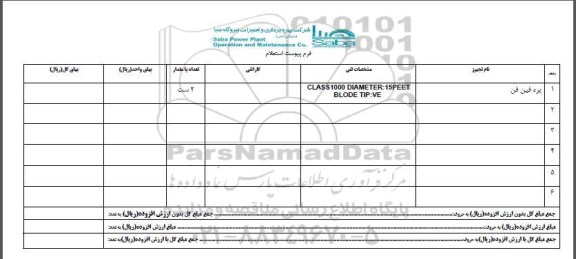 استعلام , استعلام پره فین فن 