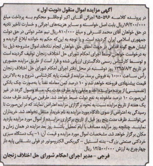 مزایده,مزایده فروش یک دستگاه سبزی خردکنی صنعتی بزرگ