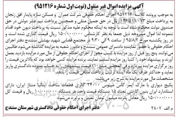 مزایده,مزایده پکیج دیواری