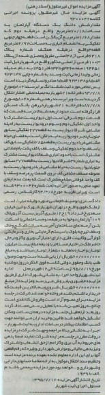 مزایده,مزایده مقدار ششدانگ اپارتمان 70.18مترمربع